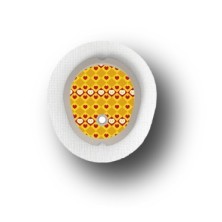STICKER DEXCOM® G7 / MODEL Yellow and red hearts [120_16]