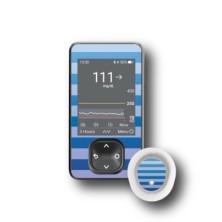 PACK STICKERS DEXCOM® G7 / MODELL Blaue Streifen [28_18]