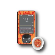 PACK STICKERS DEXCOM® G7 / MODELL Orangefarbene Herzen [51_18]