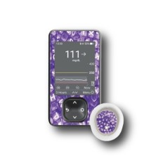 PACK STICKERS DEXCOM® G7 / MODELLO Alfabeto viola [154_18]