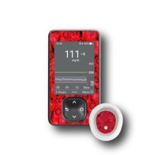 PACK STICKERS DEXCOM® G7 / MODEL Red moons and stars [181_18]