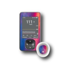PACK STICKERS DEXCOM® G7 / MODEL Blue and pink abstract [187_18]