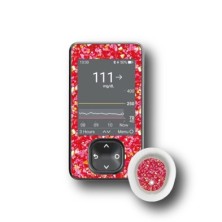 PACK STICKERS DEXCOM® G7 / MODEL Red and gold quartz [200_18]