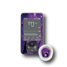 PACK STICKERS DEXCOM® G7 / MODÈLE Résumé violet électrique [214_18]