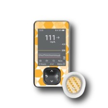 PACK STICKERS DEXCOM® G7 / MODELLO Esagoni arancioni [218_18]