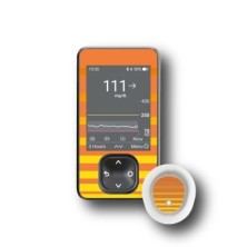 PACK STICKERS DEXCOM® G7 / MODELL rote Streifen [224_18]