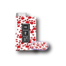 PACK STICKERS MYLIFE YPSOPUMP + DEXCOM® G6  / MODEL Red footprints [27_19]