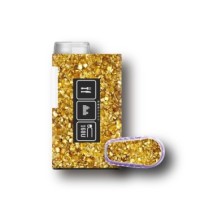PACK STICKERS MYLIFE YPSOPUMP + DEXCOM® G6  / MODELLO Glitter d'oro [34_19]
