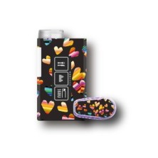 PACK STICKERS MYLIFE YPSOPUMP + DEXCOM® G6  / MODEL Metallic hearts [76_19]