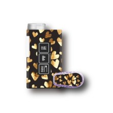 PACK STICKERS MYLIFE YPSOPUMP + DEXCOM® G6  / MODEL Gold hearts [113_19]