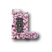 PACK STICKERS MYLIFE YPSOPUMP + DEXCOM® G6  / MODEL Pink alphabet [199_19]