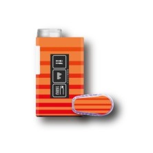 PACK STICKERS MYLIFE YPSOPUMP + DEXCOM® G6  / MODÈLE Rayures orange [223_19]