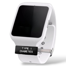 IDENTIFICADOR NEGRO TYPE 1 DIABETES PARA RELOJ